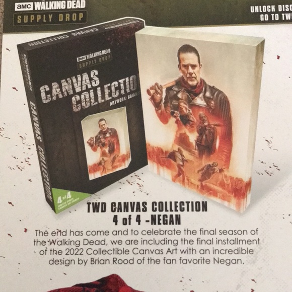 TWD Supply Drop exclusive canvas collection 4 of 4 Negan New - Picture 3 of 3